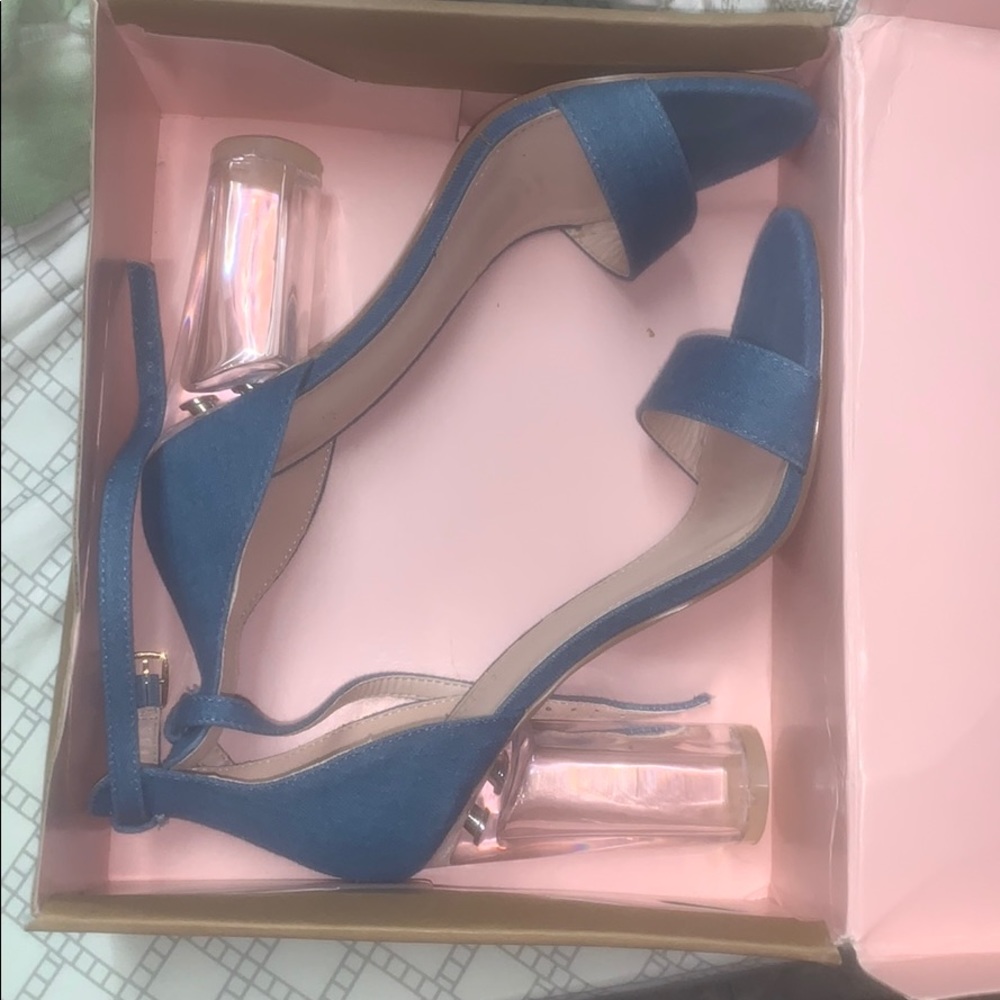 Denim heels